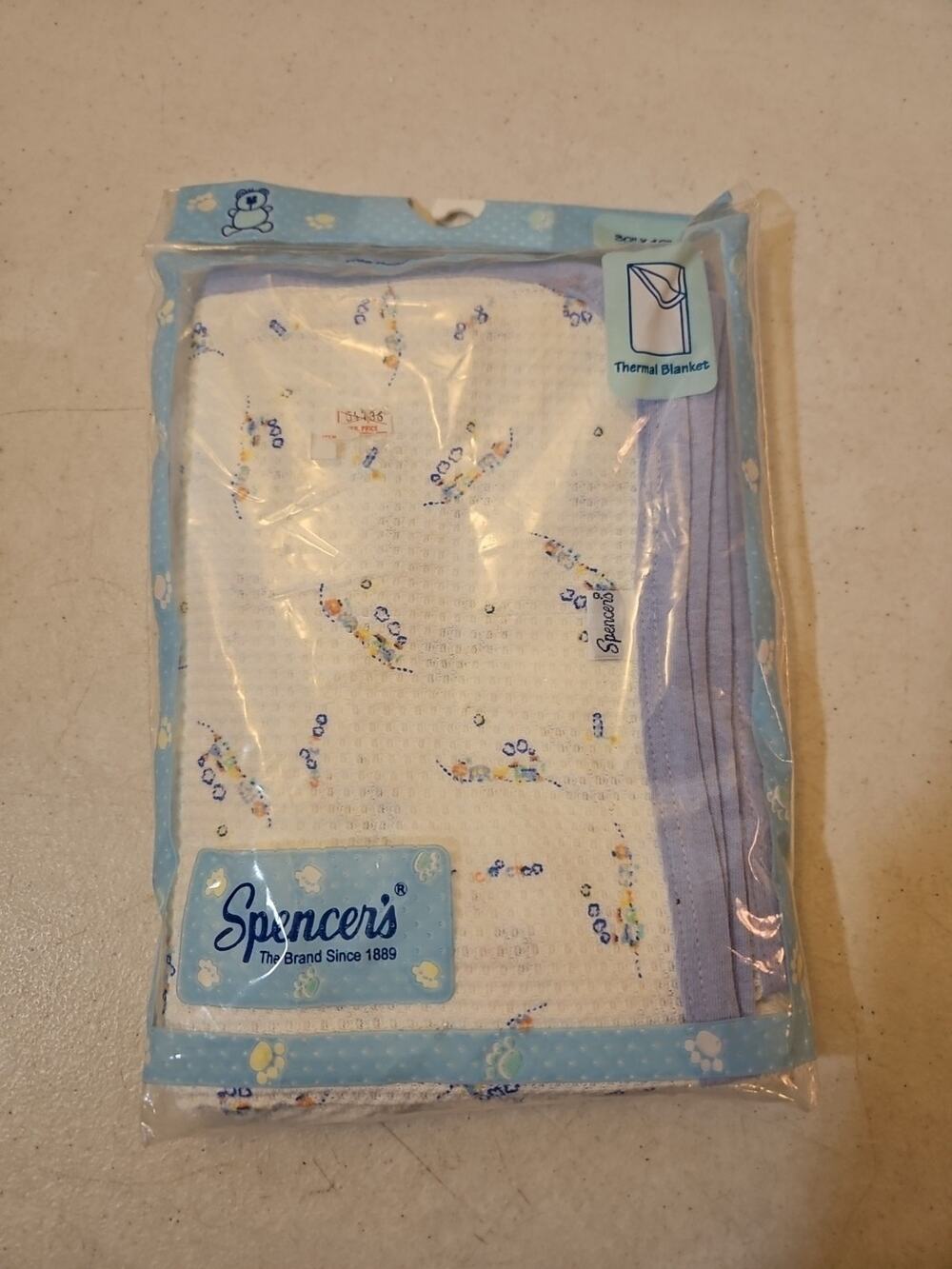 Vintage Spencers Cotton Thermal Knit 30x40 Baby Receiving Blanket Lovey NOS